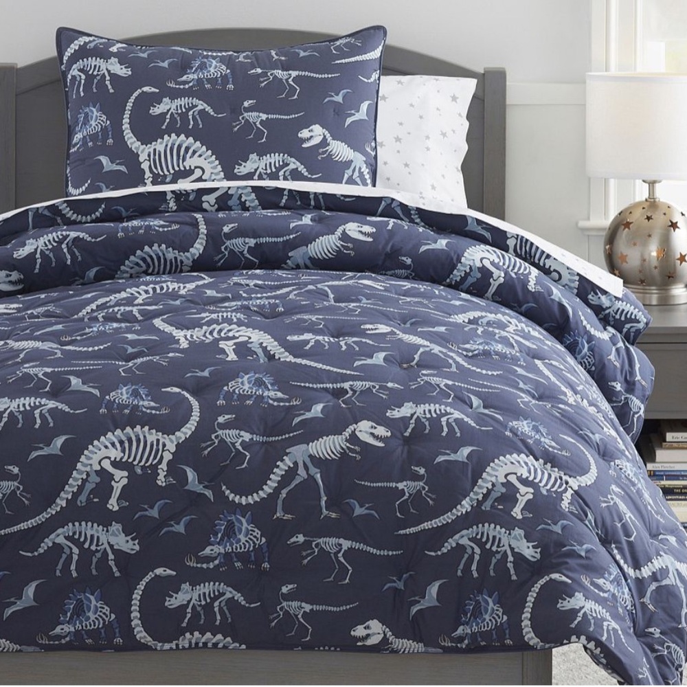 Pottery Barn Kids Dinosaur Glow in the Dark TWIN Duvet